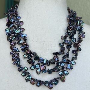 RARE vintage Lucas Lameth triple strand pearl necklace